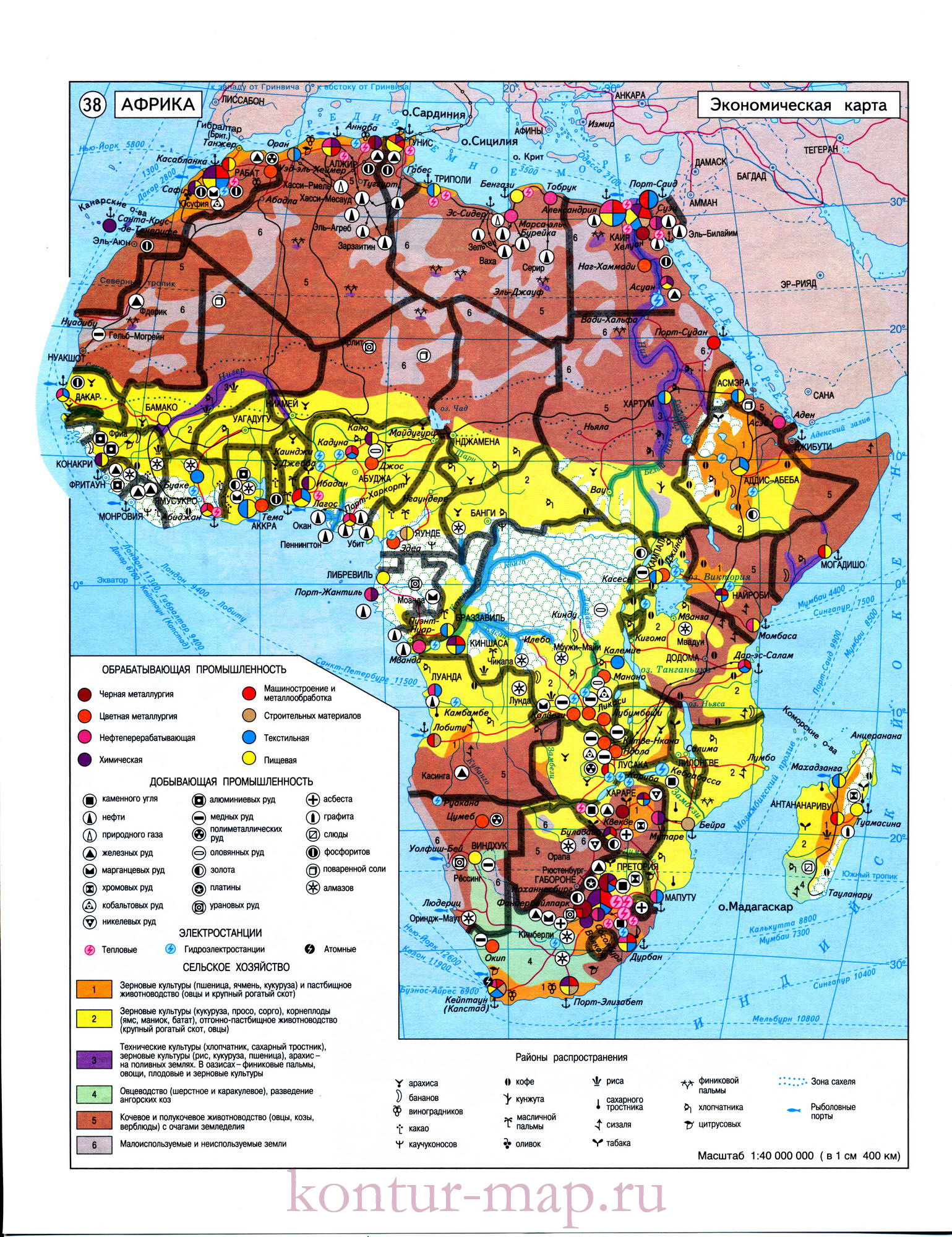 Экономическая карта Африки. Новая современная карта Африки - экономика исельское хозяйство